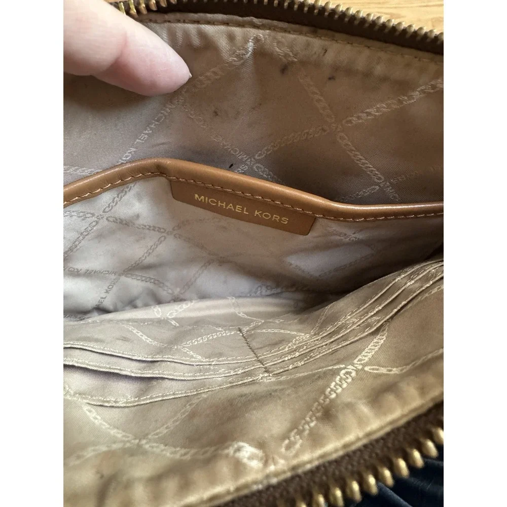 Michael Kors Brown Crossbody Bag with Gold Hardware